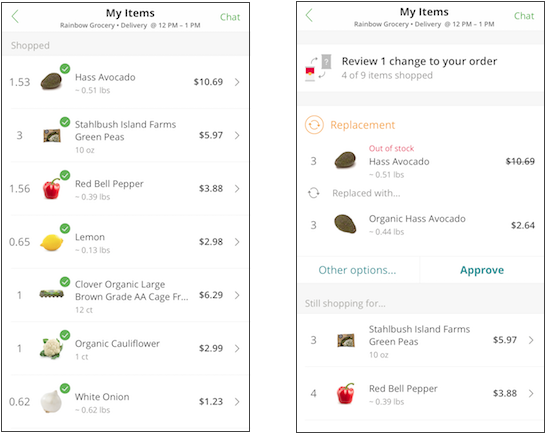 instacart add special request to existing order